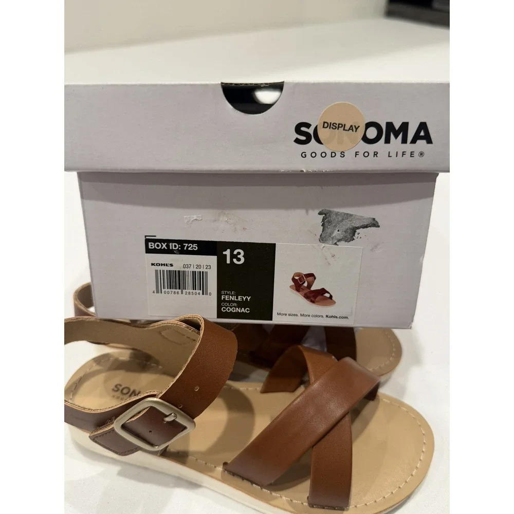 Sonoma Girls size 13 kids Fenleyy Easy On Strappy sandals shoes preppy chic